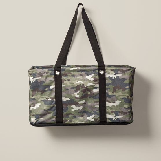 Large Utility Tote - Camo Crosshatch