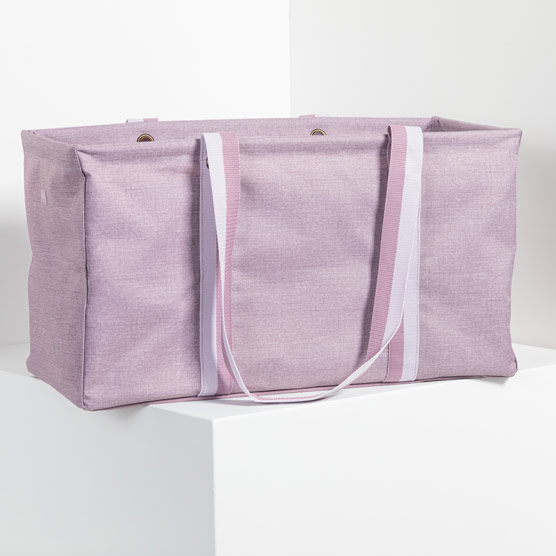 Large Utility Tote - Purple Crosshatch