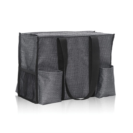 Zip-Top Organizing Utility Tote - Charcoal Crosshatch