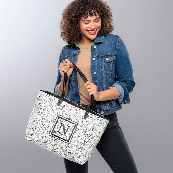 Modern Tote - Dainty Speckles Pebble