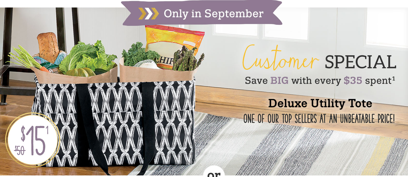 Deluxe Utility Tote in Black Links