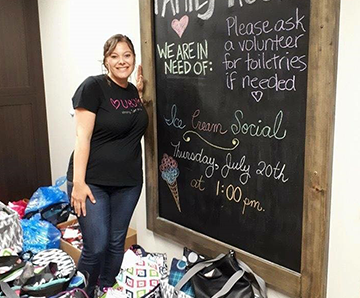 Natalee Tokar helping out