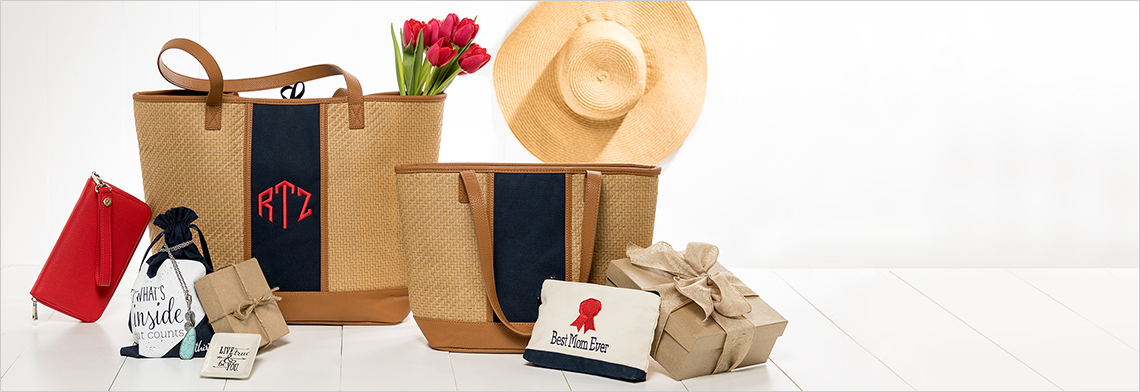 woven pags with flowers and a wicker hat