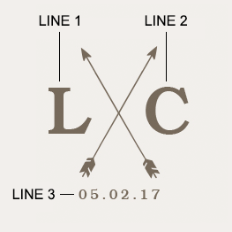 Example of a Arrow Monogram etching