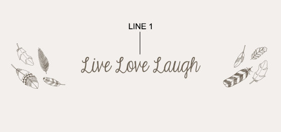 Example of a feather message etching