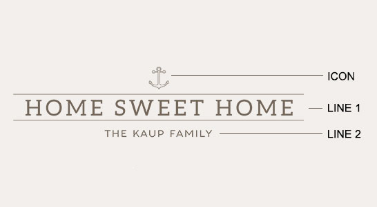 Example of a home sweet home etching