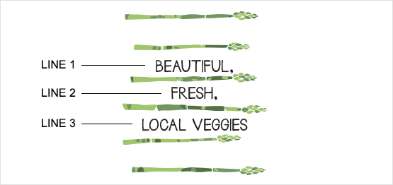 Ejemplo de estampado de conjunto de espárragos