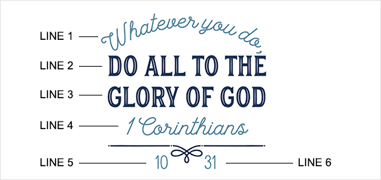 Ejemplo de estampado con mensaje motivador