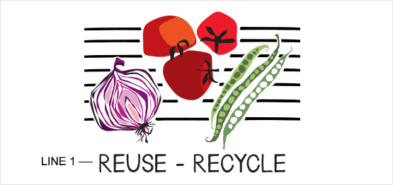 Ejemplo de estampado de mini campo de vegetales