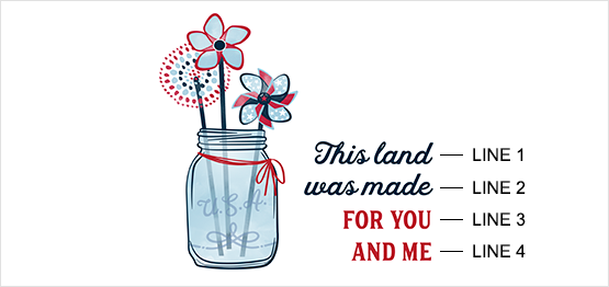 Ejemplo de estampado de jarrón de molinetes