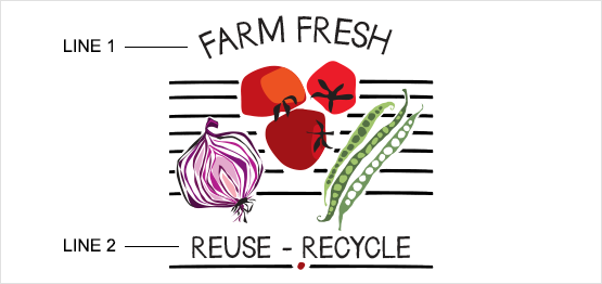 Ejemplo de estampado de mensaje motivador